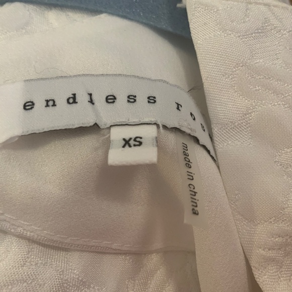 Endless Rose Open Back Floral Jacquard Puff Sleeve Minidress - Picture 4 of 5